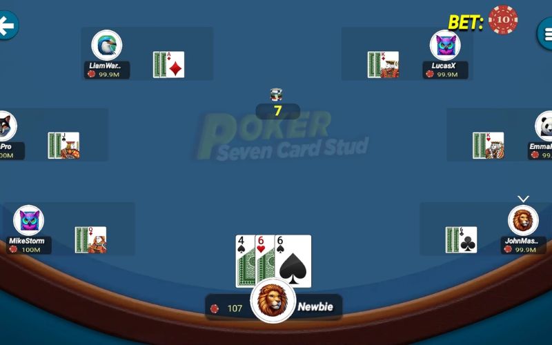 Cách đọc bài và đặt cược trong Stud Poker